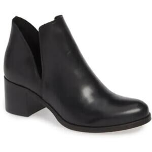 Cordani Womens Barrett Ankle Boot Size EU 38 US 7.5/8 Black Leather Bootie Heel